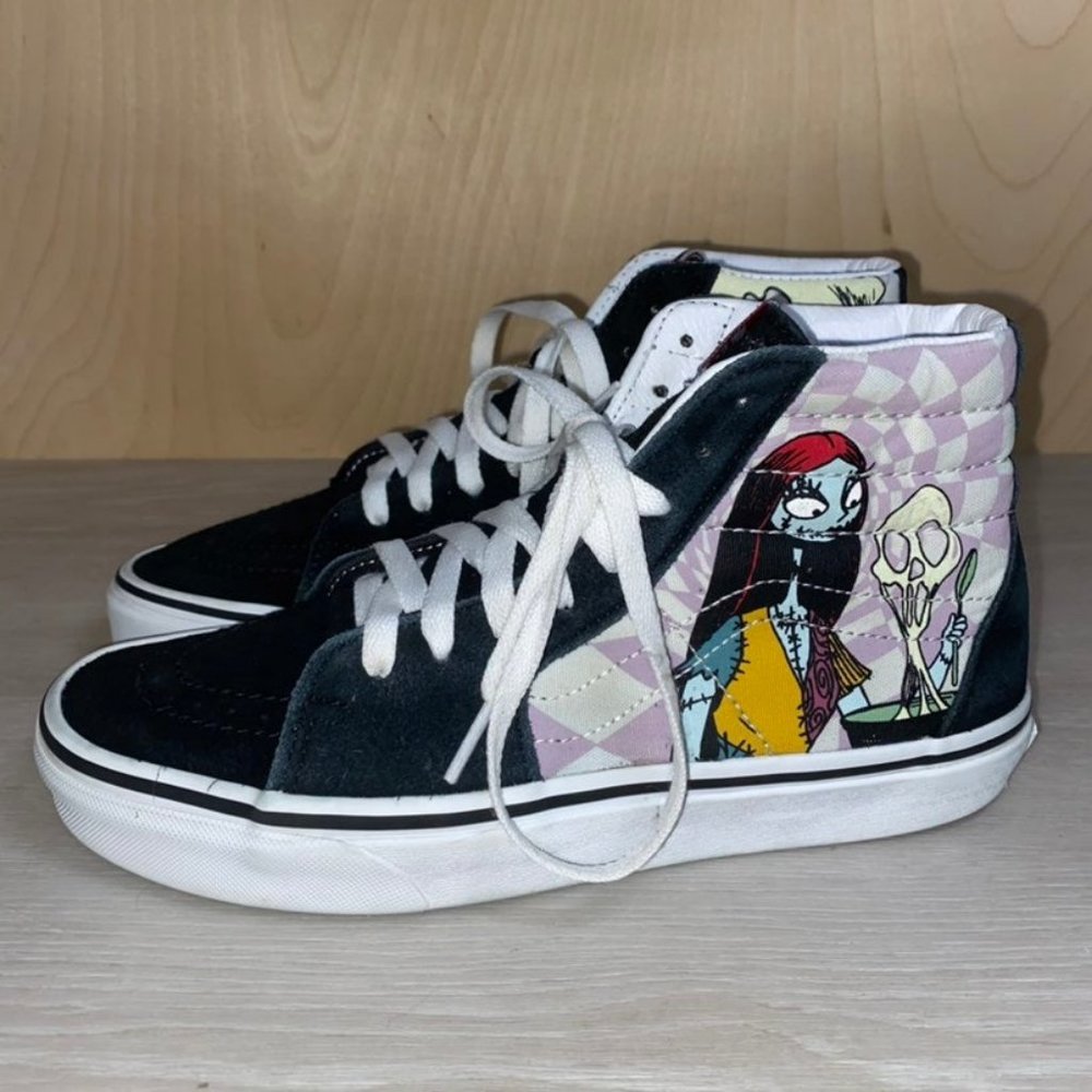 Vans Sk8-Hi Black White with Pink and Yellow Graphic